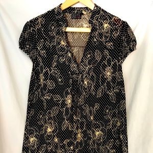 Vintage 90’s Crepe Cap Sleeve V-Neck Blouse